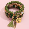 Multilayer Bracelet With Tassel 4-Piece Set