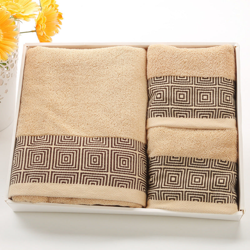 Cotton 3pc Towel Veneer Cloth Thickened Hotel Bath Towel Embroidery, Gift For Mom