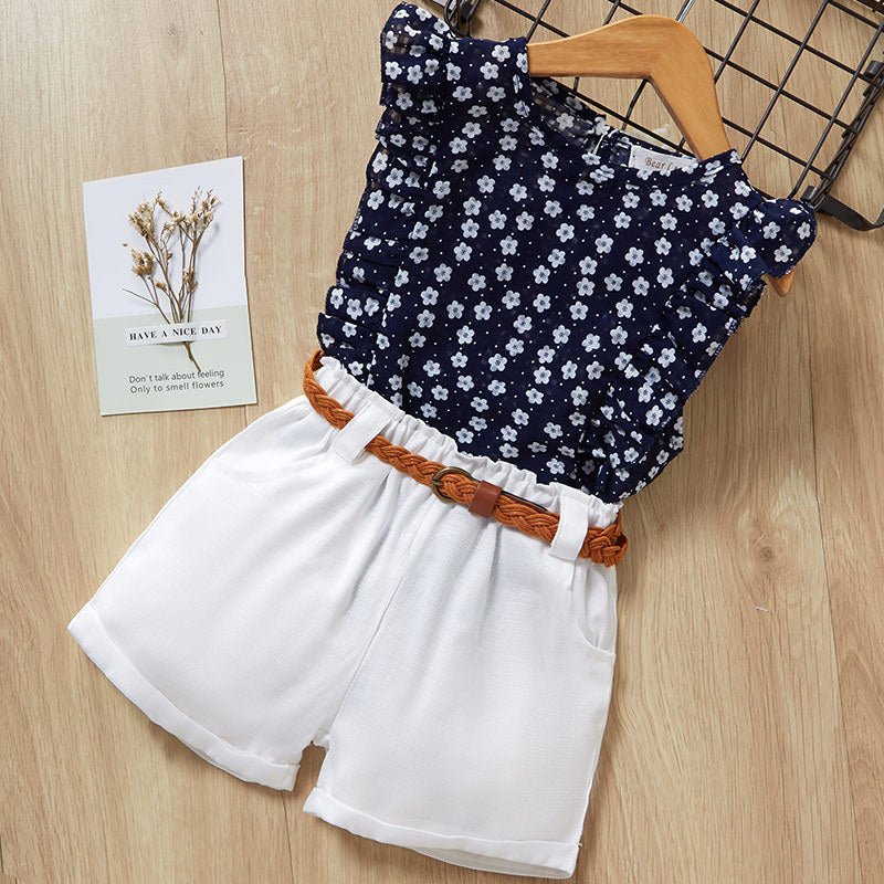 Girl's Summer Sets, New Short Sleeve T-shirt & Shorts Outfits, Multiple Styles To Choose From