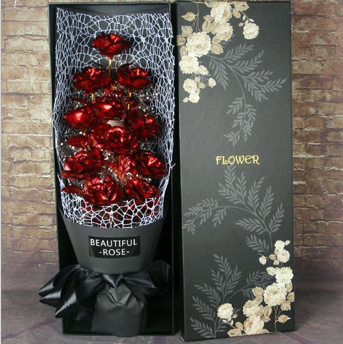 Rose Bundle 11pc 24K Golden Foil Rose Gift Box Set