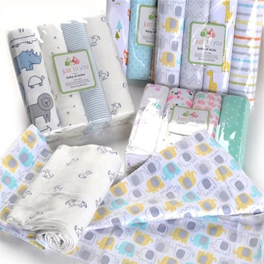 Baby Cotton Receiving Blankets 4 Pack