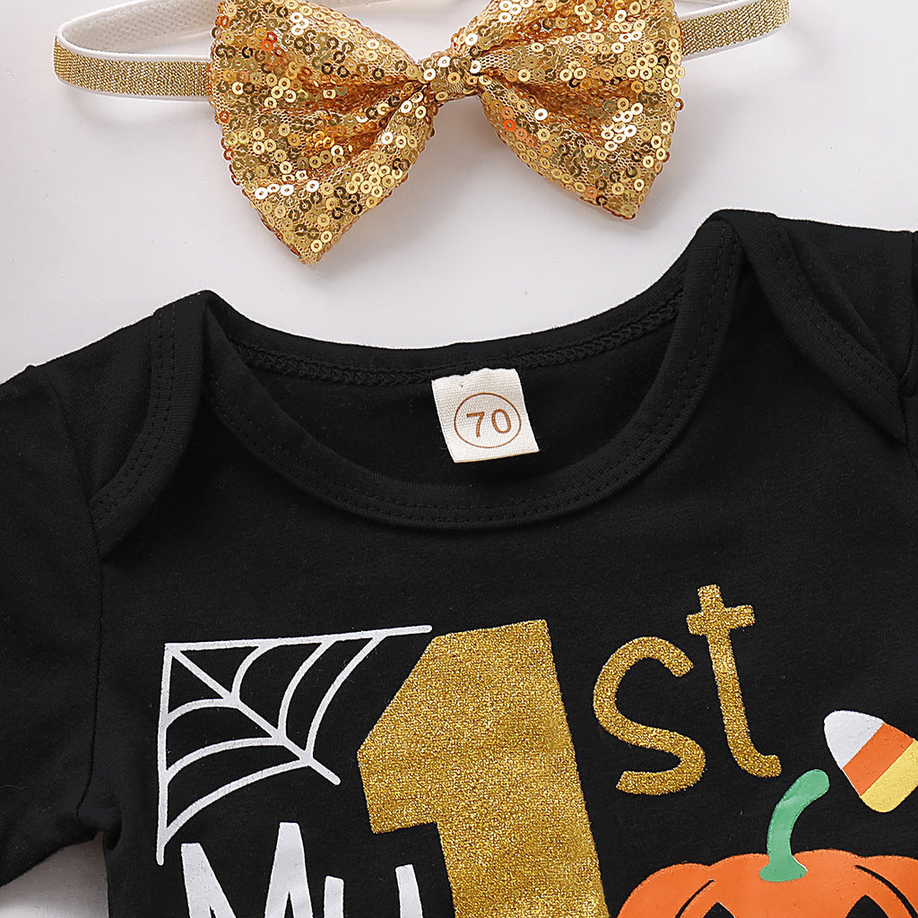 Baby Girls' 1st Halloween Outfit 4pc Set