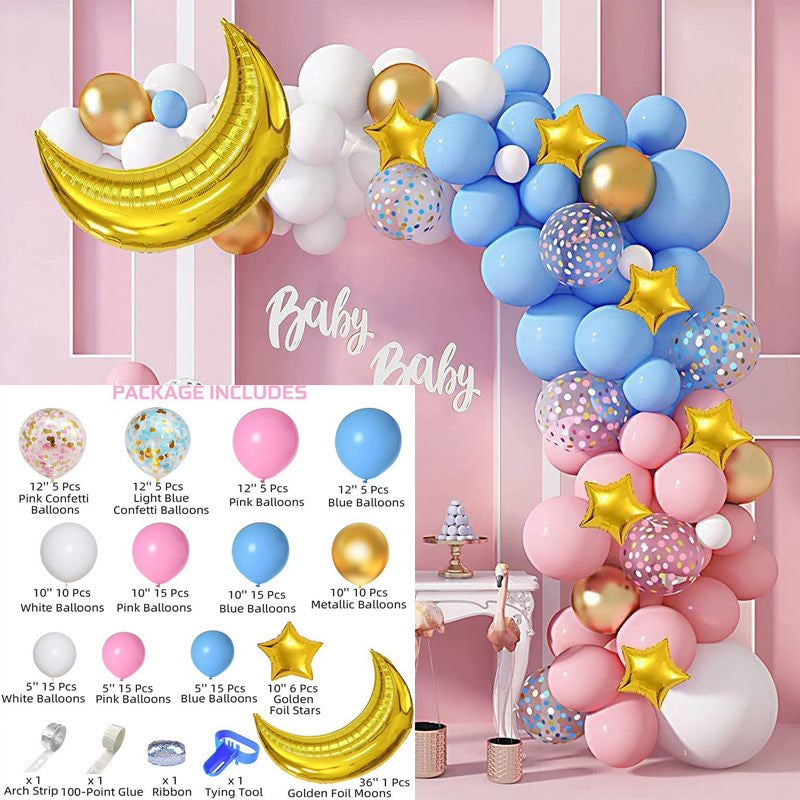 Blue Pink Gender Reveal Theme Arch Balloon Garland Set