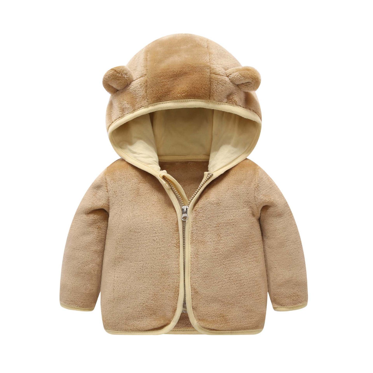 Children's Coral Fleece Jacket Padded Warm Hooded Top