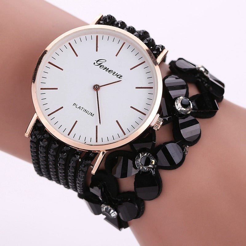 Women's Dress Elegant Quartz Bracelet Ladies Watch Crystal Diamond Wrist Watch, Gift For Mon