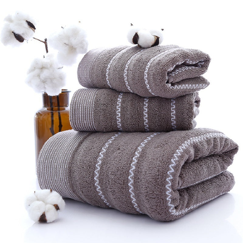 Cotton 3pc Towel Veneer Cloth Thickened Hotel Bath Towel Embroidery, Gift For Mom