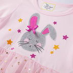 Mesh Girls Long Sleeve Embroidered Princess Dress