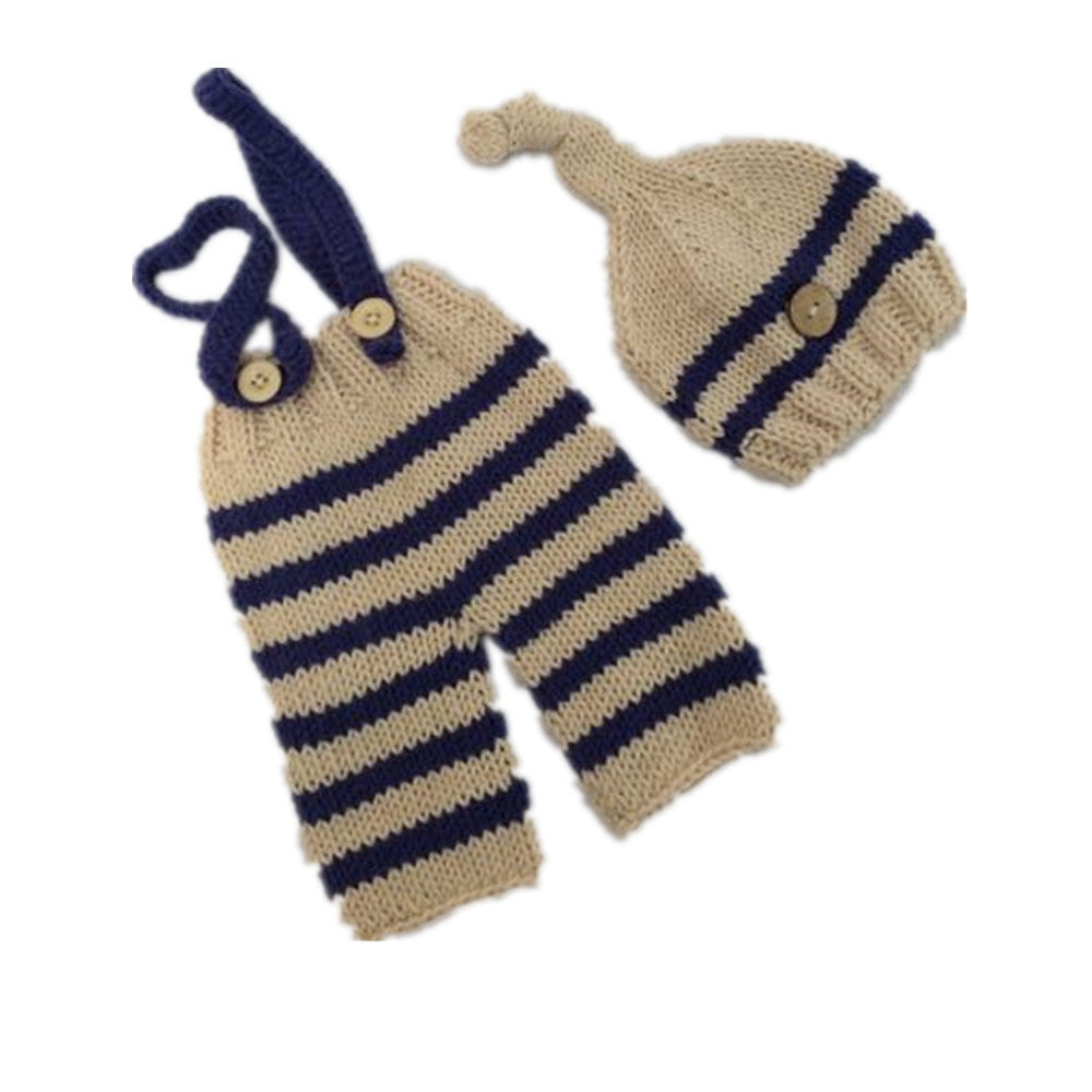 Newborn Photography Knitted Pants & Hat Outfit