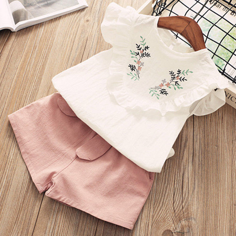 Girl's Summer Sets, New Short Sleeve T-shirt & Shorts Outfits, Multiple Styles To Choose From