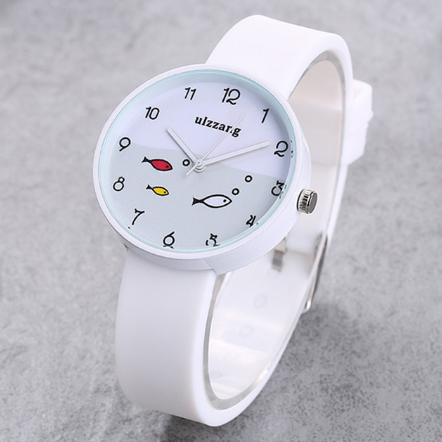 Children's Watch For Girls & Boys, Color Silicone Strap Fashion Quartz Watch