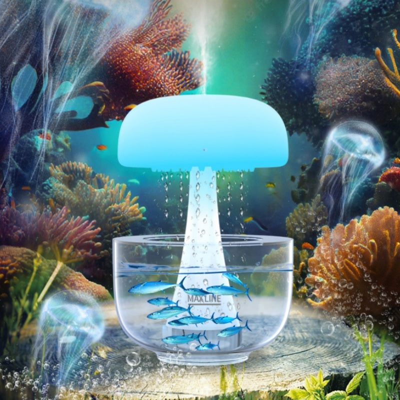 Jellyfish Raindrop Humidifier Seven-color Ambience Light Cloud Rain Aroma Diffuser