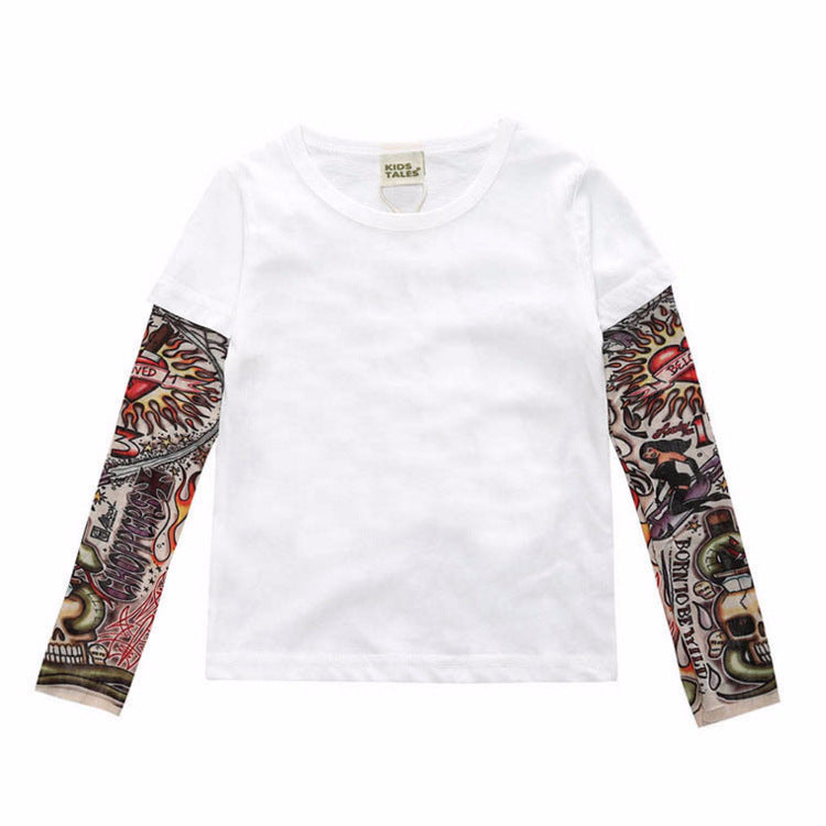 Tattoo Long Sleeve Stitching T-shirt