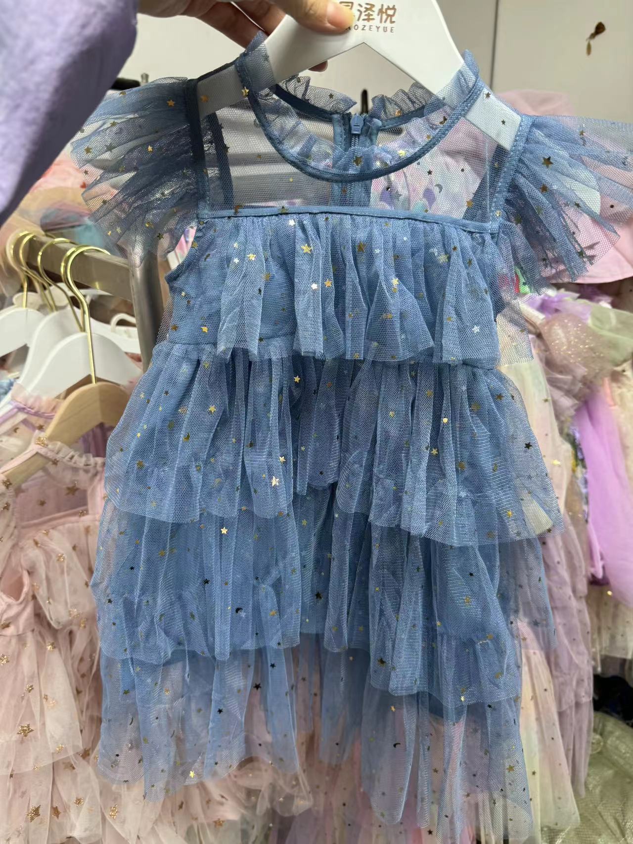 Girls' Fairy Star Sequins Cake Dress