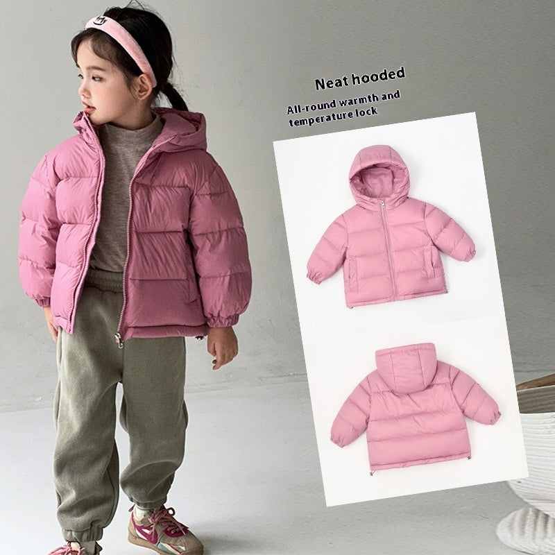 Autumn Boys And Girls Thickened Hooded Down Jacket