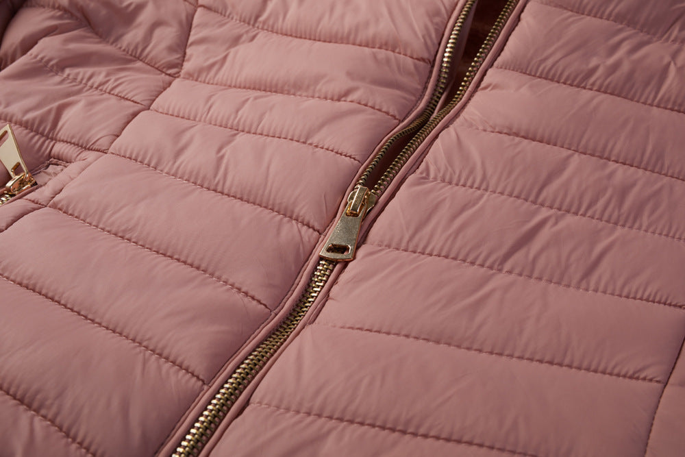 Women's Faux Fur Collar Cotton Hooded Puffer Jacket