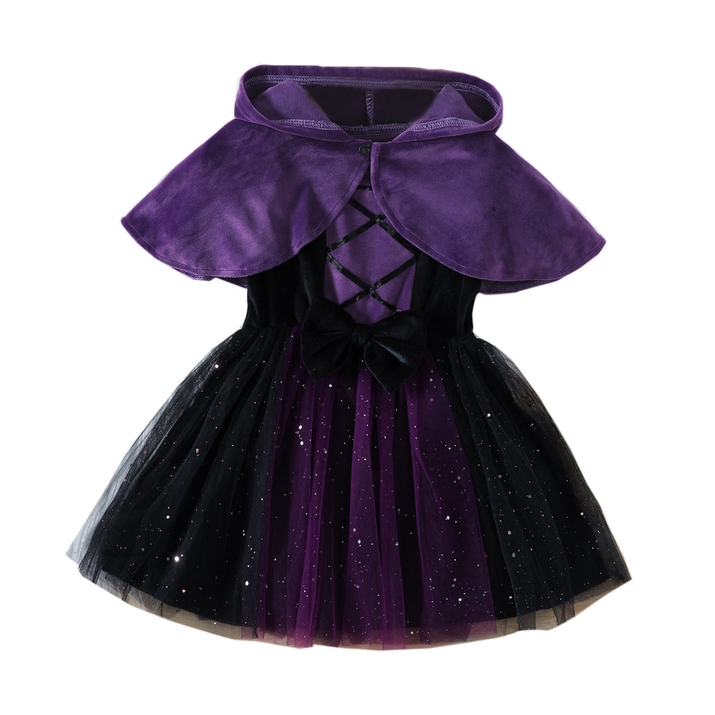 Girls' Halloween Purple Dress 2pc Set
