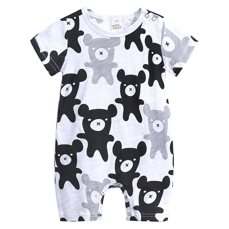 Cartoon Doodle Baby Romper Short Sleeve Baby Jumpsuit