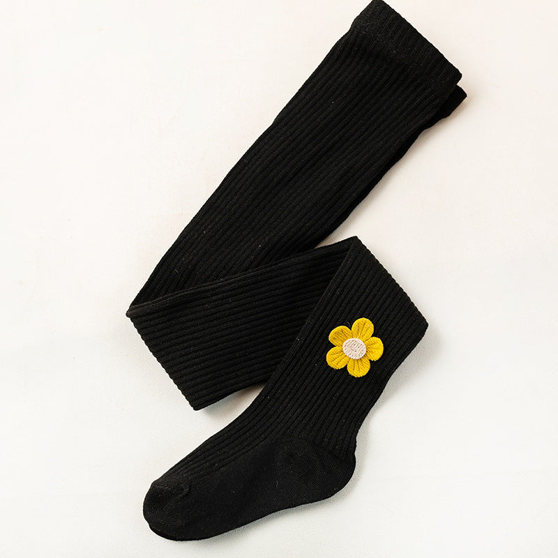 Girls' Leggings Spring New Flowers Long Socks