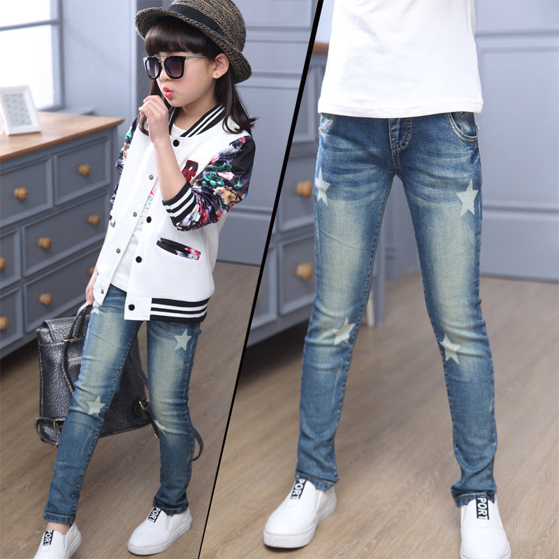 Girls' Mid-rise Stretch Jeans