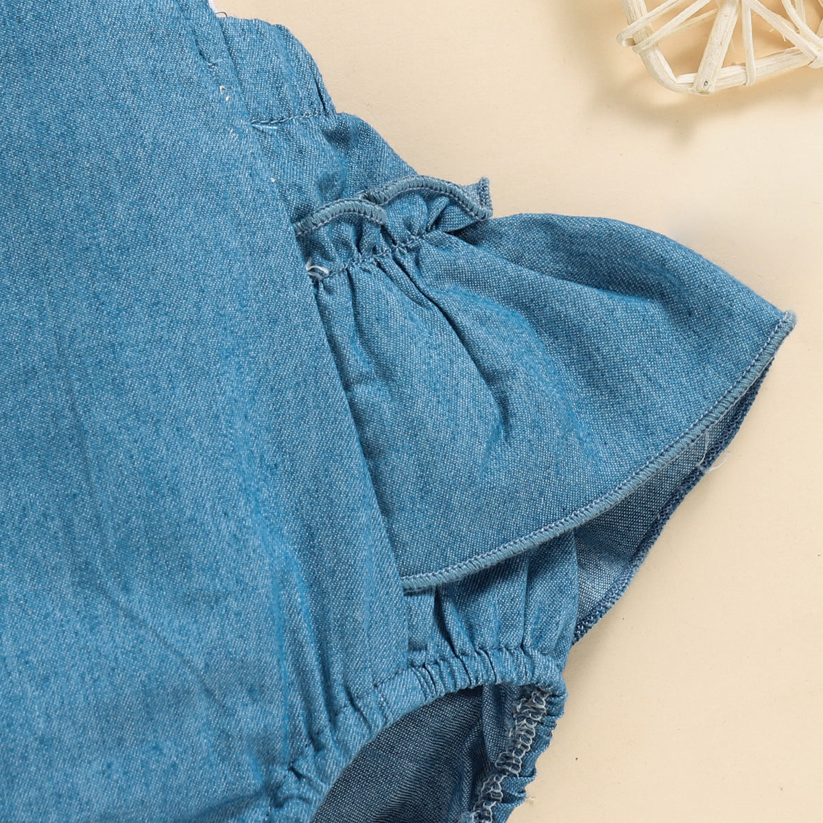 Baby Girl Denim Onesie Overall 3pc Set