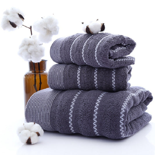 Cotton 3pc Towel Veneer Cloth Thickened Hotel Bath Towel Embroidery, Gift For Mom