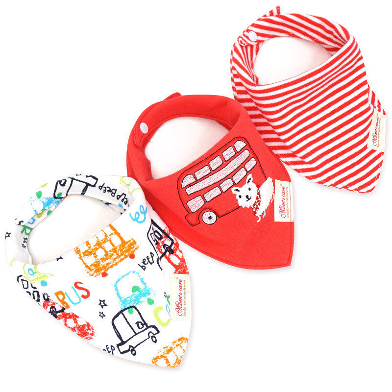 Baby/Toddler Triangle Saliva Bib, Boy, Girl 3 Pack