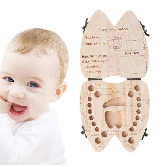 Wooden Baby Tooth Box Organizer