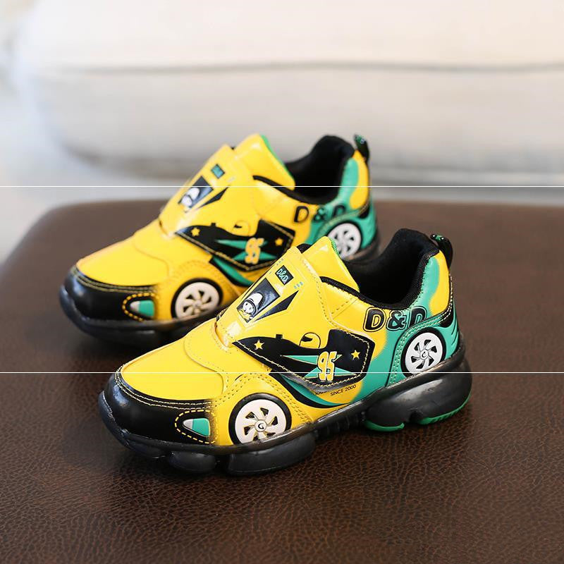 Boys' Cartoon Beathable Non-slip Glowing Sneakers