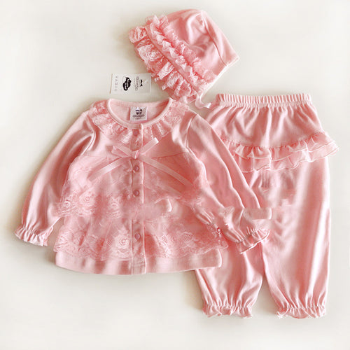 Baby Girls' Pure Cotton Spring And Autumn 3pc Set