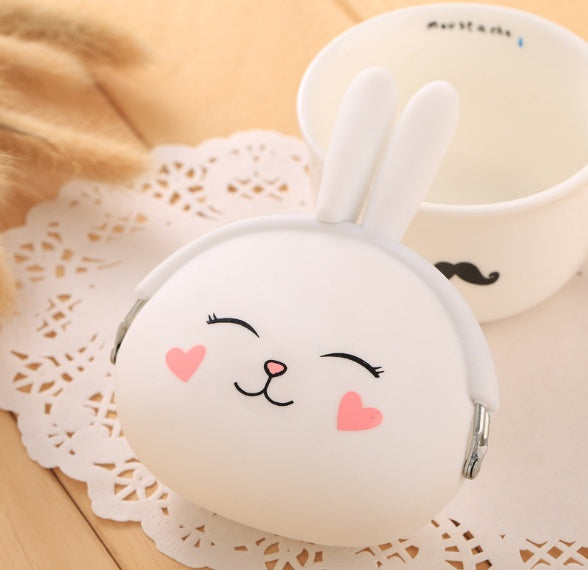 Cartoon Silica Gel Zero Purse Korean Lovable Rabbit Zero Purse Candy Color Packet Key Bag Lady Bag