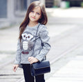 Cartoon Owl Top for Autumn Winter Fleece-Lined Girls' Sweater