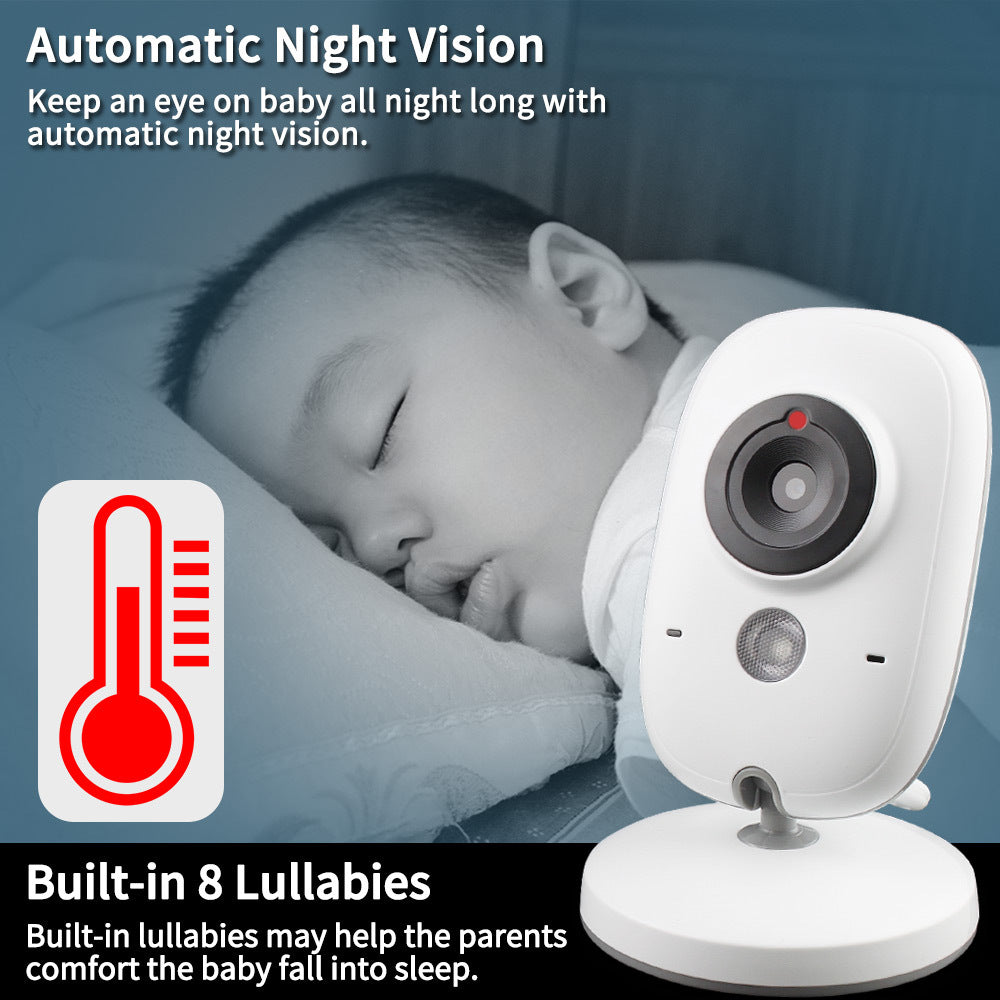 3.2 Inch Digital Baby Monitor Camera, Voice Intercom, 8 Built-in Lullabies