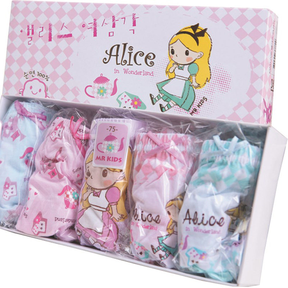 Girls' Cute Girly Underwear, Shorts Style 5pc Set