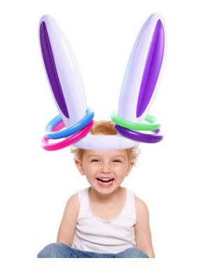 Inflatable Bunny Ears Ring Toss Game, Rings Included
