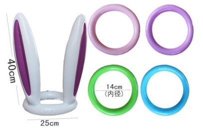 Inflatable Bunny Ears Ring Toss Game, Rings Included