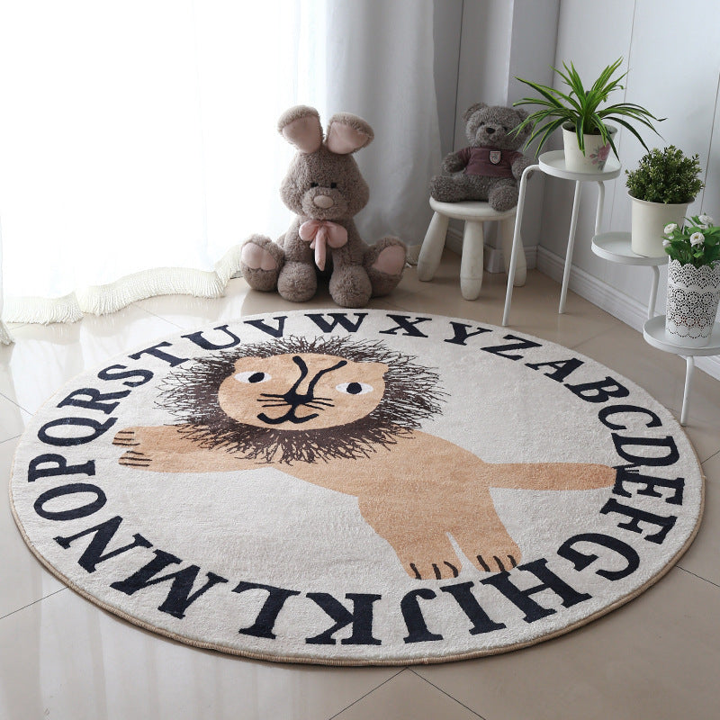 Round Lion Rug