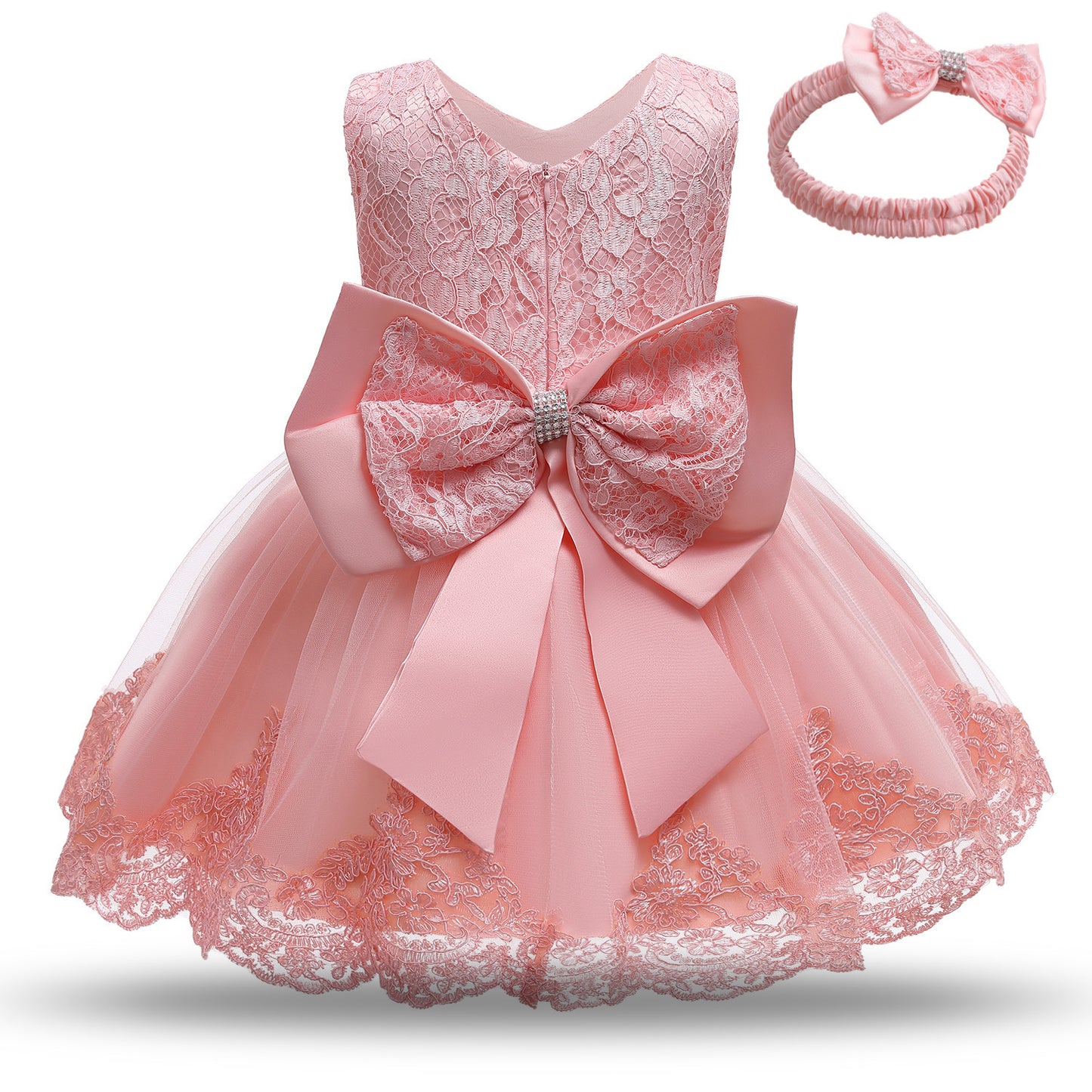 Baby Girl White Princess Birthday Dress 12-24M