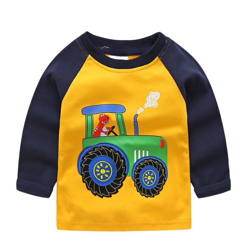 Boys' Cartoon Striped Autumn Shirt