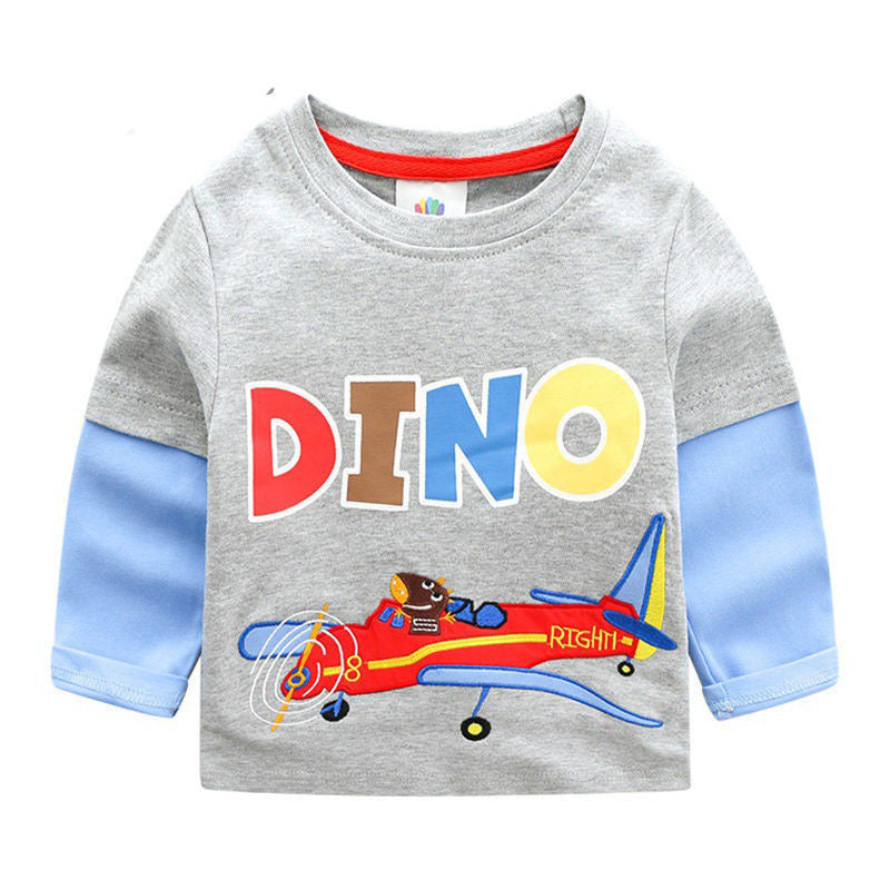 Boys' Cartoon Striped Autumn Shirt