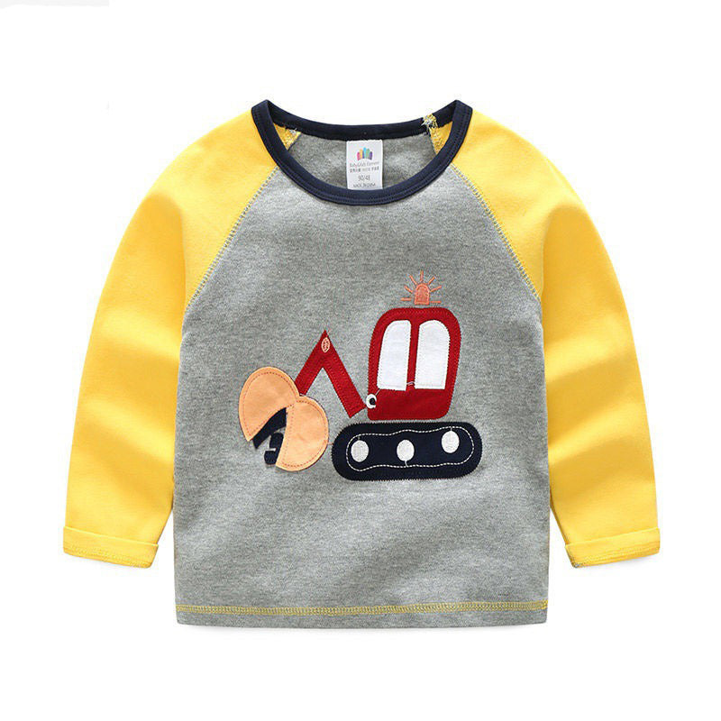 Boys' Cartoon Striped Autumn Shirt