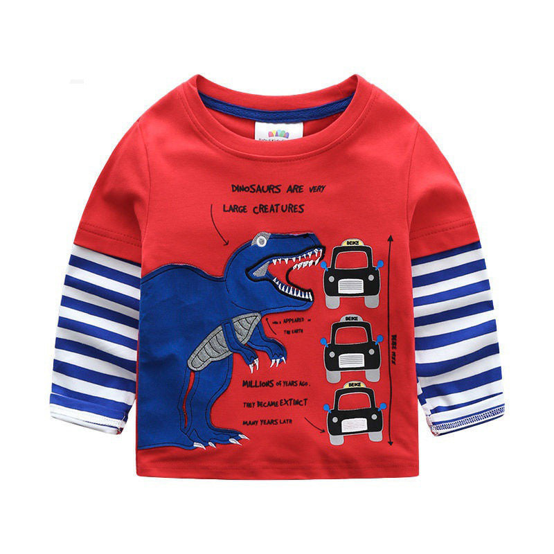 Boys' Cartoon Striped Autumn Shirt