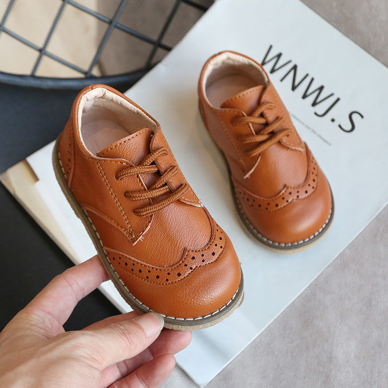 Boys Leather Shoes British Style Autumn New Baby Shoes Korean Girls Boys