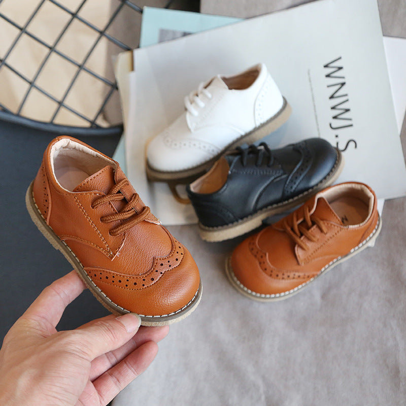 Boys Leather Shoes British Style Autumn New Baby Shoes Korean Girls Boys