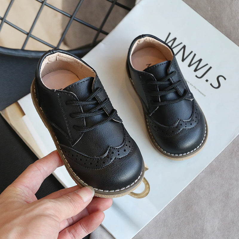 Boys Leather Shoes British Style Autumn New Baby Shoes Korean Girls Boys