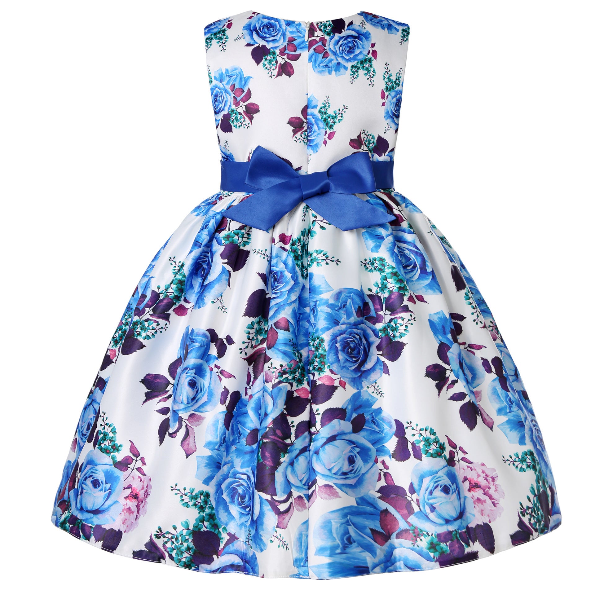 New Children's Wedding Dress, Girls' Rose Print Princess Dress, Birthday Party Dress