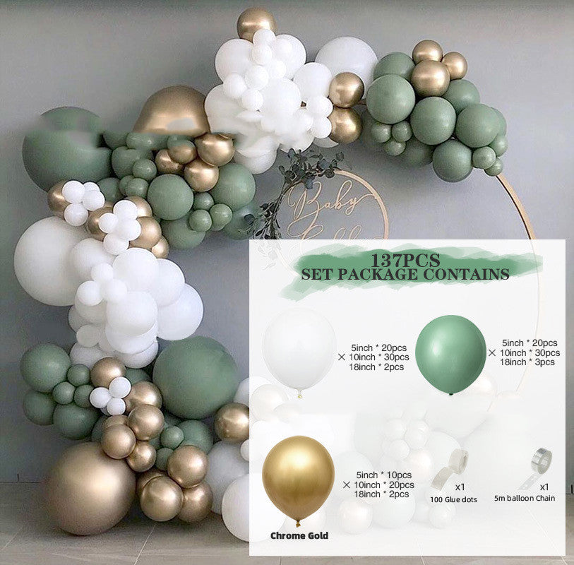 New Retro Green Platinum Balloon Package, Birthday Party Decoration