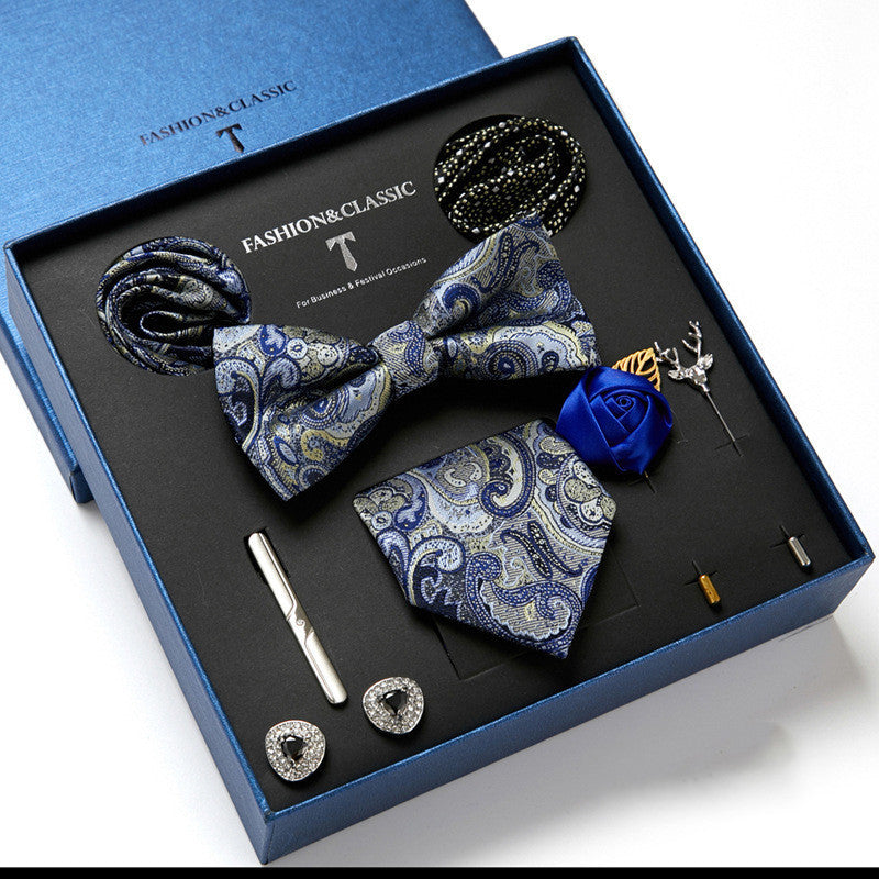 Men's Tie Fashion Necktie Square Scarf Combination Gift Box Set, Gift For Dad
