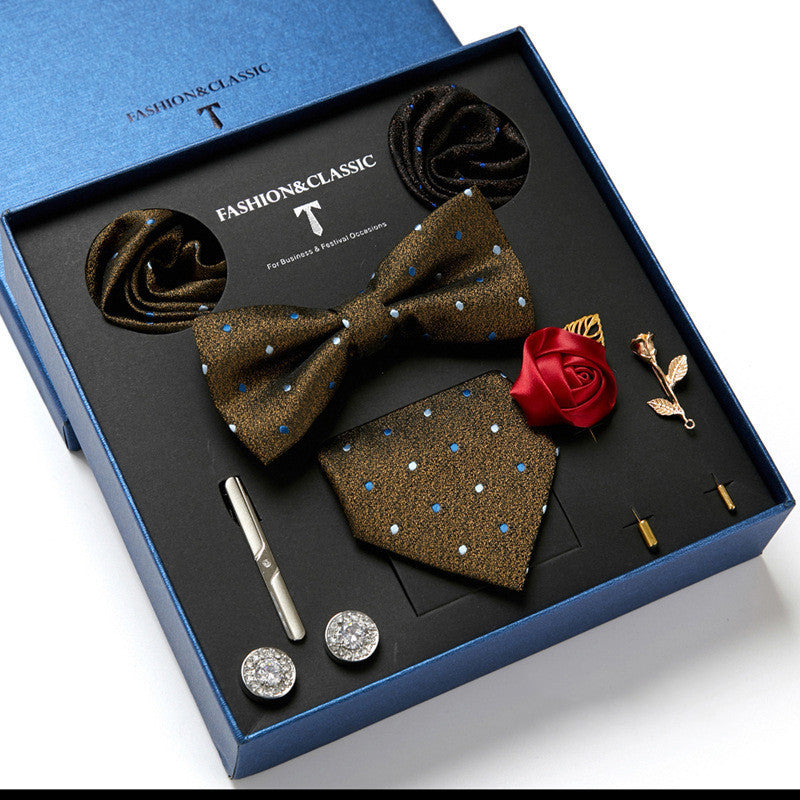 Men's Tie Fashion Necktie Square Scarf Combination Gift Box Set, Gift For Dad