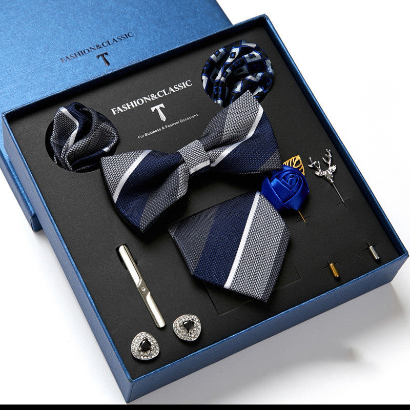 Men's Tie Fashion Necktie Square Scarf Combination Gift Box Set, Gift For Dad
