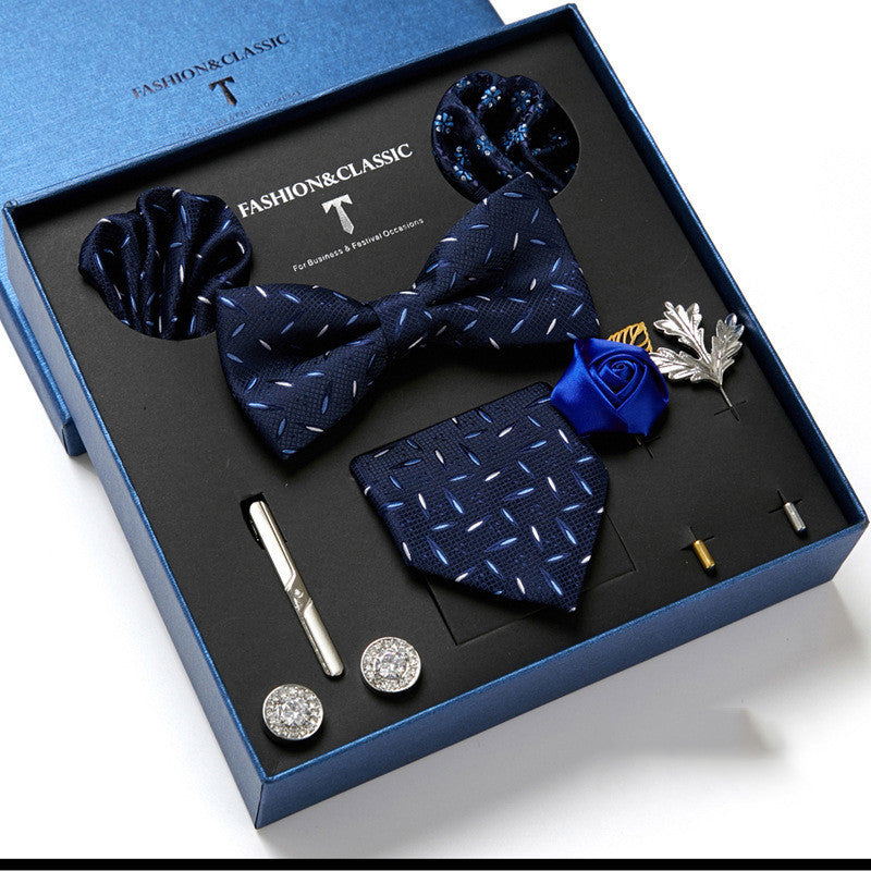 Men's Tie Fashion Necktie Square Scarf Combination Gift Box Set, Gift For Dad